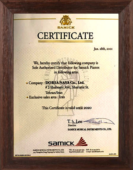 sole authorized Distributer for Samick Pianos