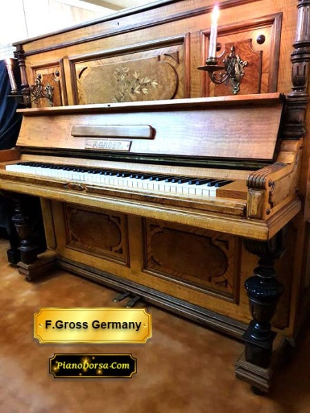 پیانو آنتیک آلمانی F.Gross Antique Upright Piano
